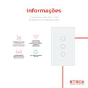 Interruptor Steck Ambiente Conectado 4X2" 3 Módulos Touch Branco Wi-Fi 7
