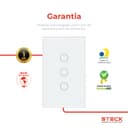 Interruptor Steck Ambiente Conectado 4X2" 3 Módulos Touch Branco Wi-Fi 8