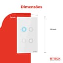 Interruptor Steck Ambiente Conectado 4X2" 4 Módulos Touch Branco Wi-Fi 3