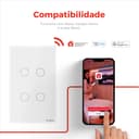 Interruptor Steck Ambiente Conectado 4X2" 4 Módulos Touch Branco Wi-Fi 5
