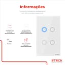 Interruptor Steck Ambiente Conectado 4X2" 4 Módulos Touch Branco Wi-Fi 7