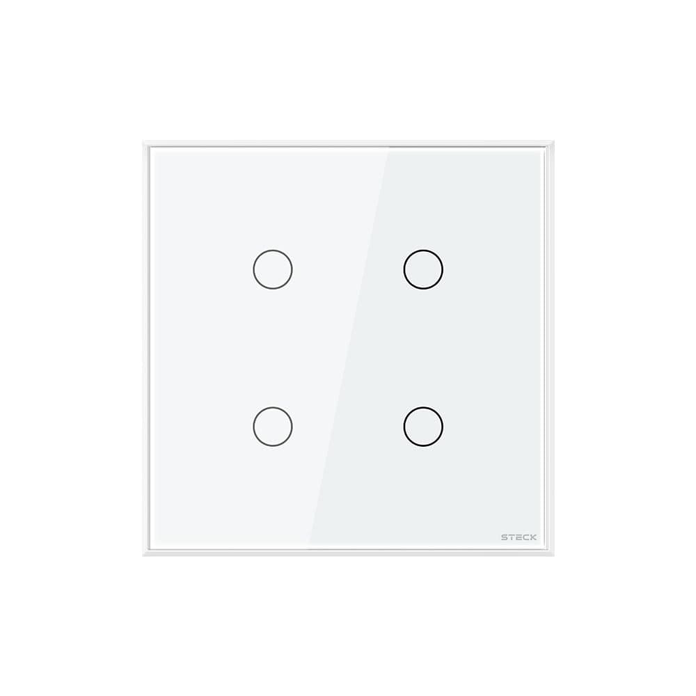 Interruptor Steck Ambiente Conectado 4X4" 4 Módulos Touch Branco Wi-Fi