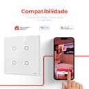 Interruptor Steck Ambiente Conectado 4X4" 4 Módulos Touch Branco Wi-Fi 5