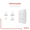 Interruptor Steck Ambiente Conectado 4X4" 4 Módulos Touch Branco Wi-Fi 6