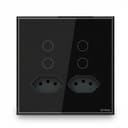 Interruptor Steck Ambiente Conectado 4X4" 4 Módulos + 2 Plugs Touch Preto Wi-Fi 0