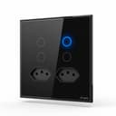 Interruptor Steck Ambiente Conectado 4X4" 4 Módulos + 2 Plugs Touch Preto Wi-Fi 10