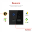 Interruptor Steck Ambiente Conectado 4X4" 4 Módulos + 2 Plugs Touch Preto Wi-Fi 11