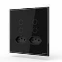 Interruptor Steck Ambiente Conectado 4X4" 4 Módulos + 2 Plugs Touch Preto Wi-Fi 12