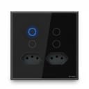 Interruptor Steck Ambiente Conectado 4X4" 4 Módulos + 2 Plugs Touch Preto Wi-Fi 2
