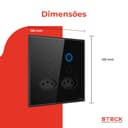 Interruptor Steck Ambiente Conectado 4X4" 4 Módulos + 2 Plugs Touch Preto Wi-Fi 3