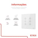 Interruptor Steck Ambiente Conectado 4X4" 6 Módulos Touch Branco Wi-Fi 6