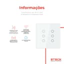 Interruptor Steck Ambiente Conectado 4X4" 6 Módulos Touch Branco Wi-Fi 7