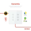Interruptor Steck Ambiente Conectado 4X4" 6 Módulos Touch Branco Wi-Fi 8