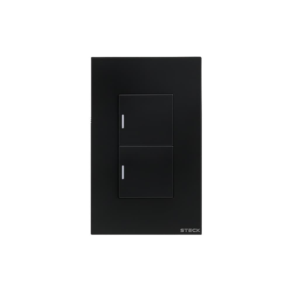 Interruptor Mecânico Steck Ambiente Conectado 4X2" 2 Módulos Zigbee Preto