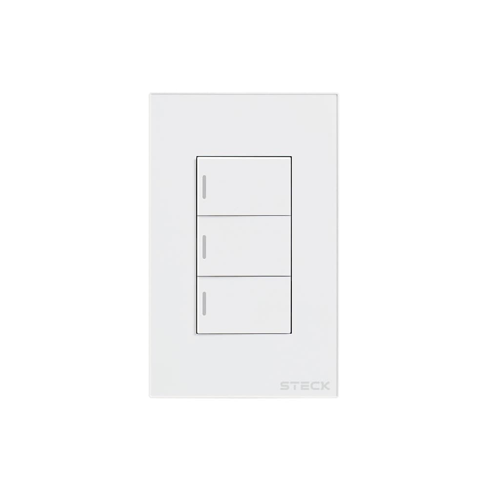 Interruptor Mecânico Steck Ambiente Conectado 4X2" 3 Módulos Zigbee Branco