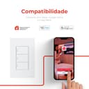 Interruptor Mecânico Steck Ambiente Conectado 4X2" 3 Módulos Zigbee Branco 5