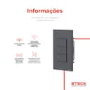 Interruptor Mecânico Steck Ambiente Conectado 4X2" 3 Módulos Zigbee Chumbo 7