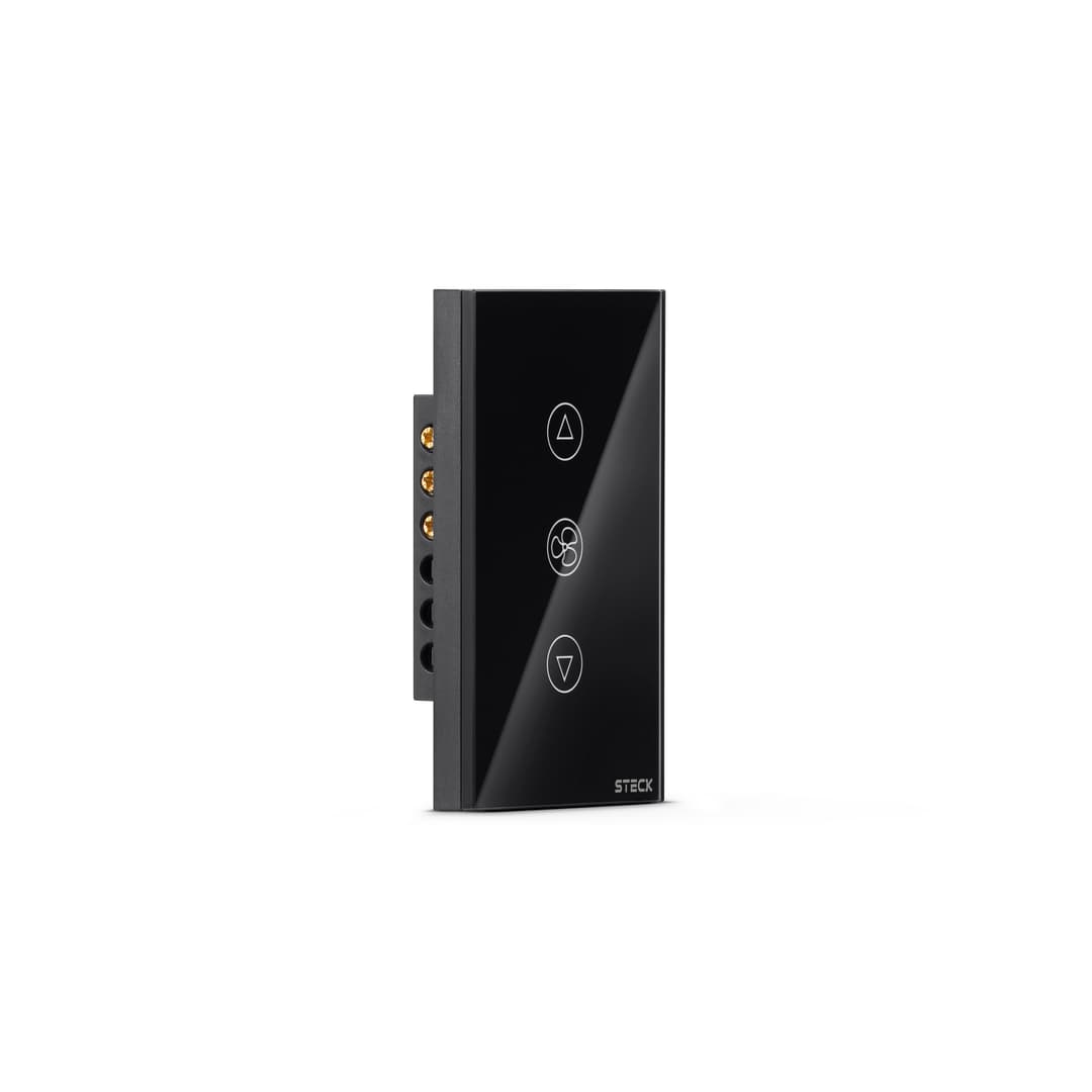 Interruptor Wifi Smarteck 4X2 Ventilador Touch Preto Steck Smcv1Ps1