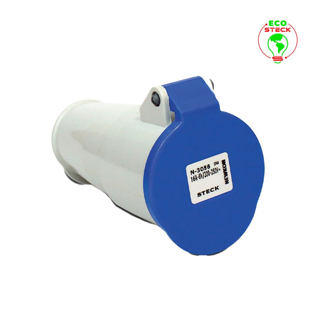 Acoplamento Newkon 2P+T 16A 200/250V 6H Az Ip44 Steck N3056