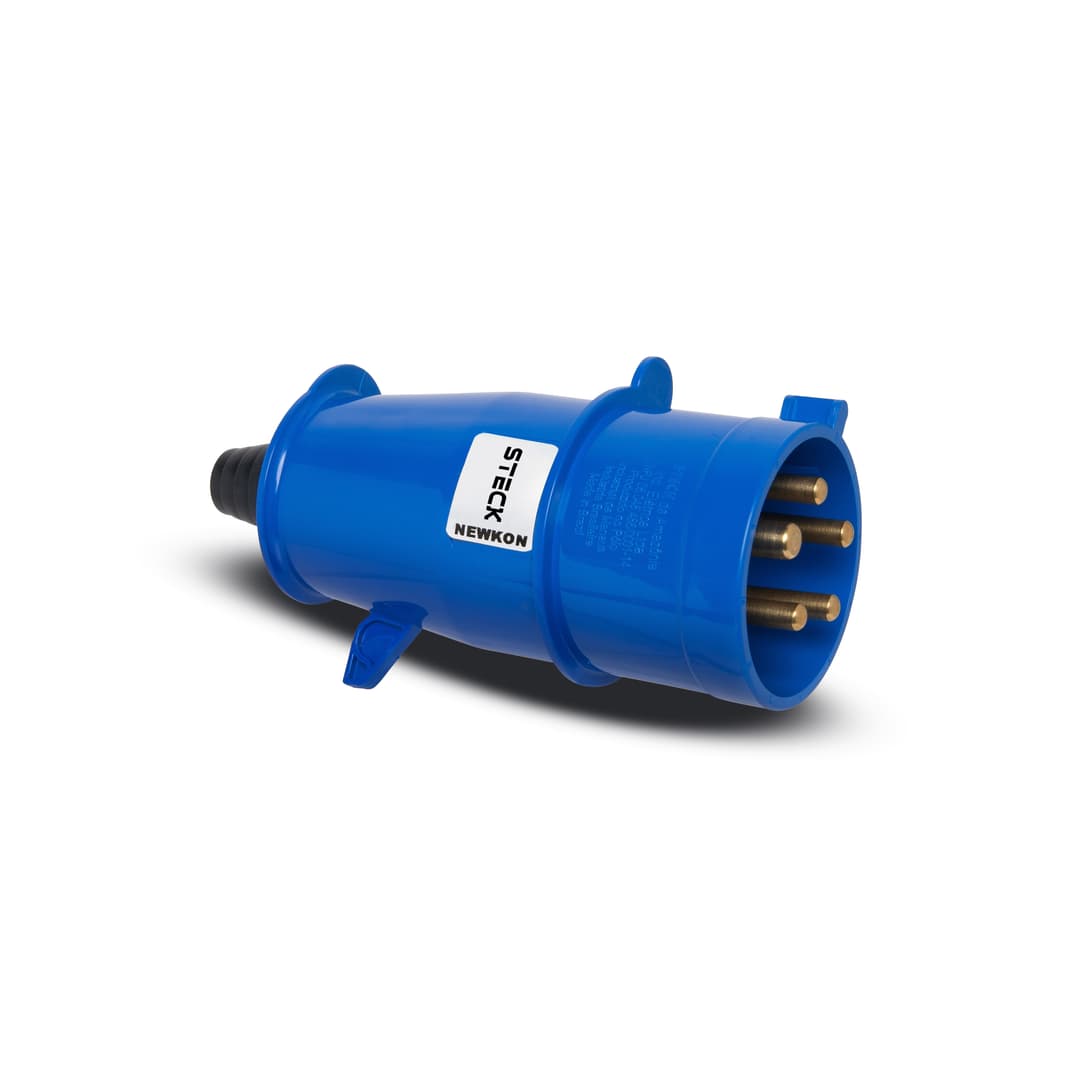 Plug Newkon 3P+N+T 32A 200/250V 9H Az Ip44 Steck N5279