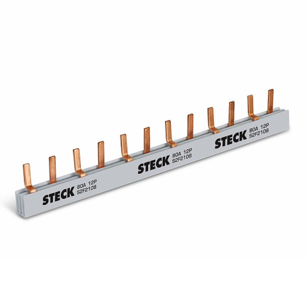 Barra Bif 80A 220/440V 2X6P Din Steck S2F210B
