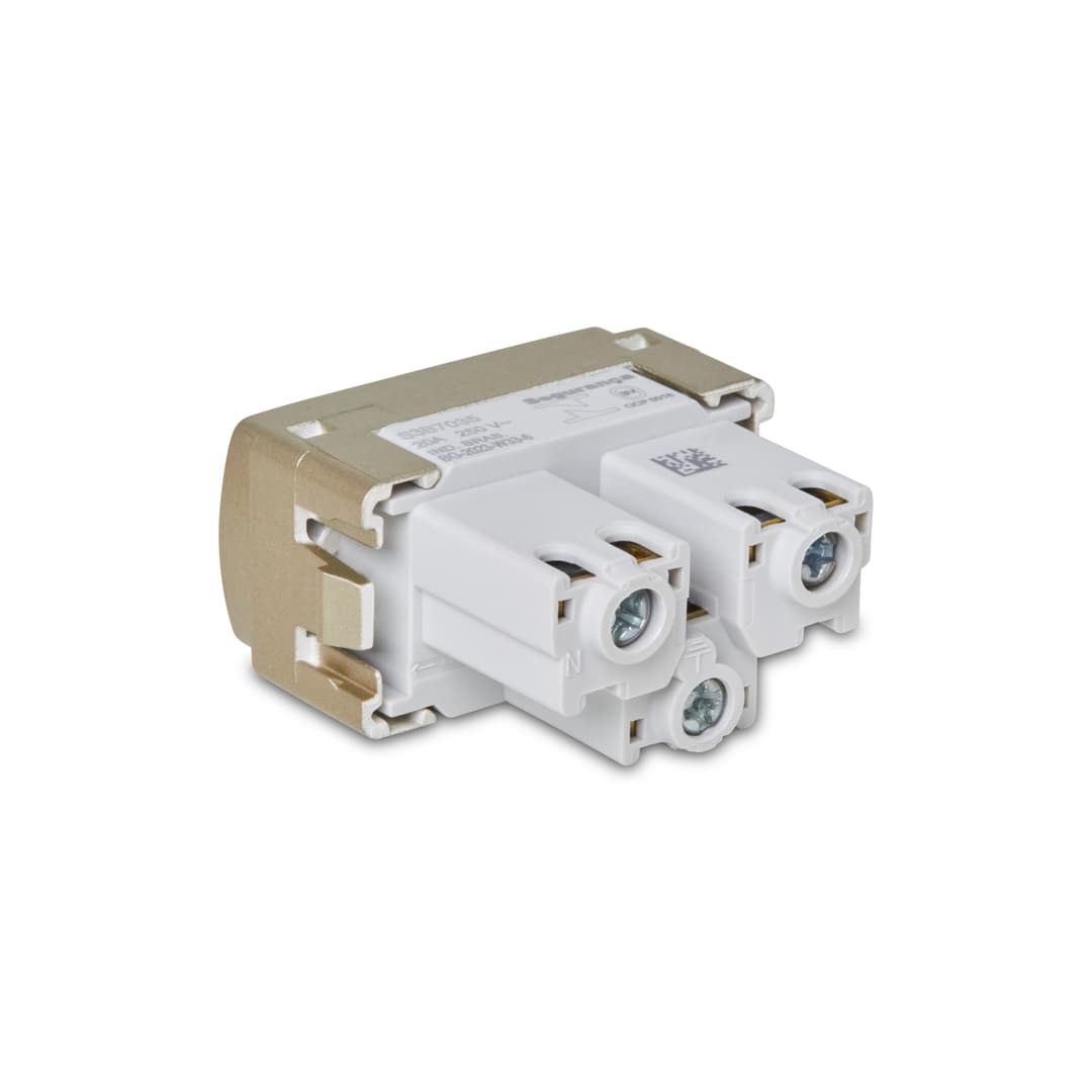 Modulo Tomada Br 2P+T 20A 250V 1M Dourado, Schneider Electric, S3B70353
