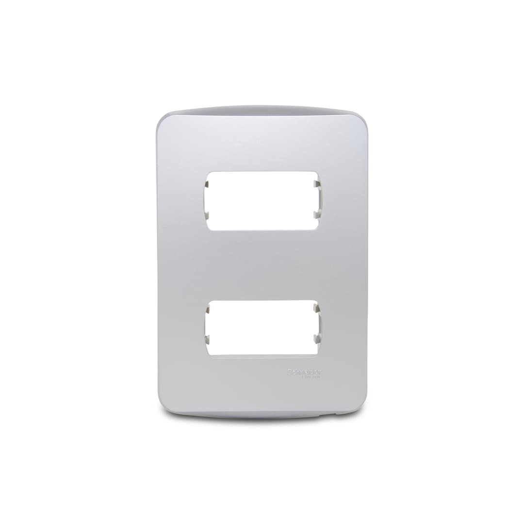 Placa+Suporte 4X2 De 2 Postos Separados Aluminio, Schneider Electric, S3B77122
