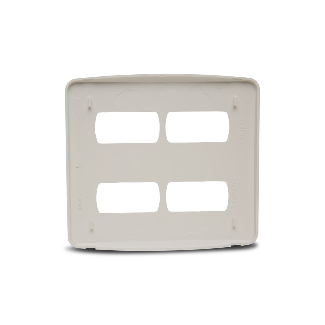 Placa 4X4 De 4 Postos Separados Branca, Schneider Electric, S3B77440