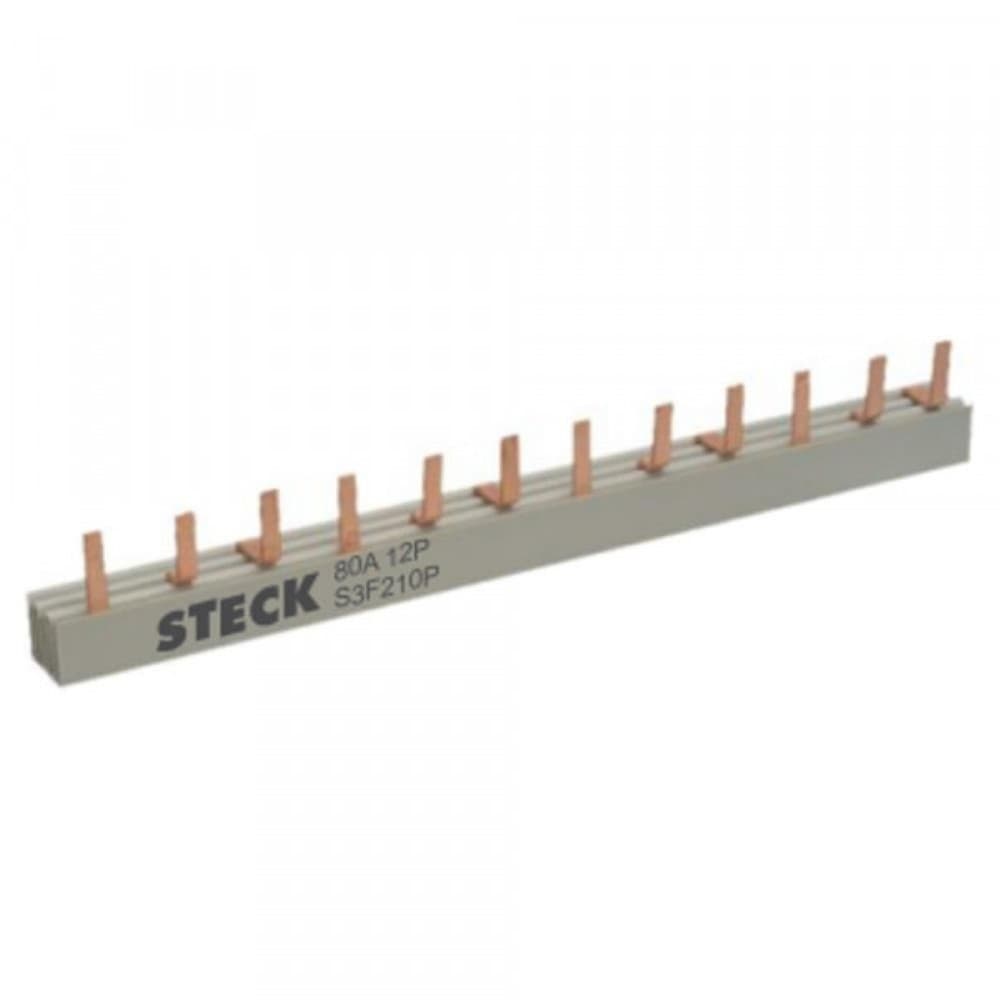 Barra Trif 80A 440V 3X19 Din Steck S3F1000B