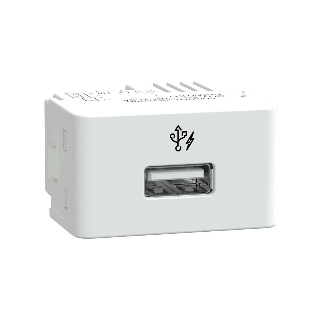Modulo Tomada Carregador Usb 1A 127/220V Tipo A 1M Branco Fosco, Schneider Electric, S401507