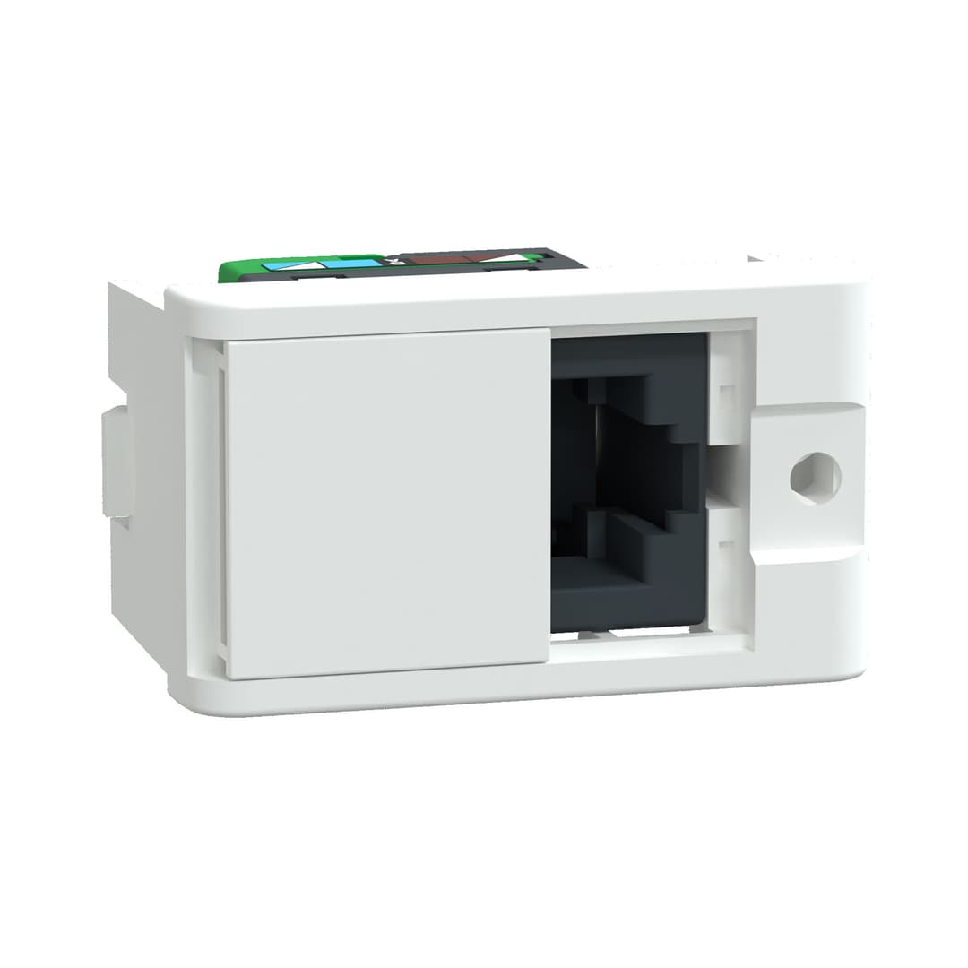 Modulo Tomada Rj45 - 8 Fios Utp Cat.5E Toolless 1M Branco Fosco, Schneider Electric, S402307