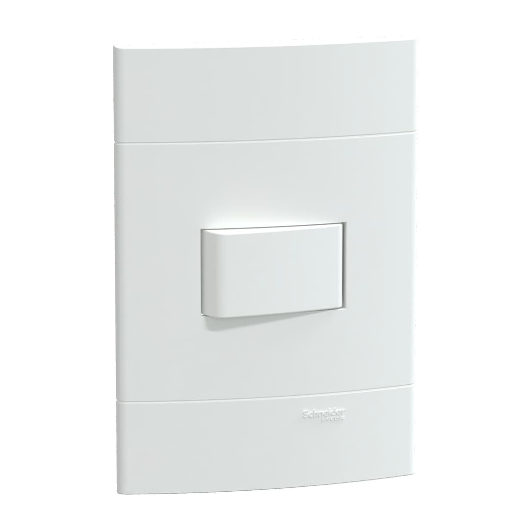 Conjunto Interruptor Simples 10Ax 250V Branco Fosco, Schneider Electric, S411007