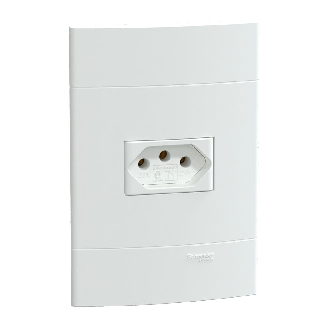 Conjunto Tomada Br 2P+T 20A 250V Branco Fosco, Schneider Electric, S411117