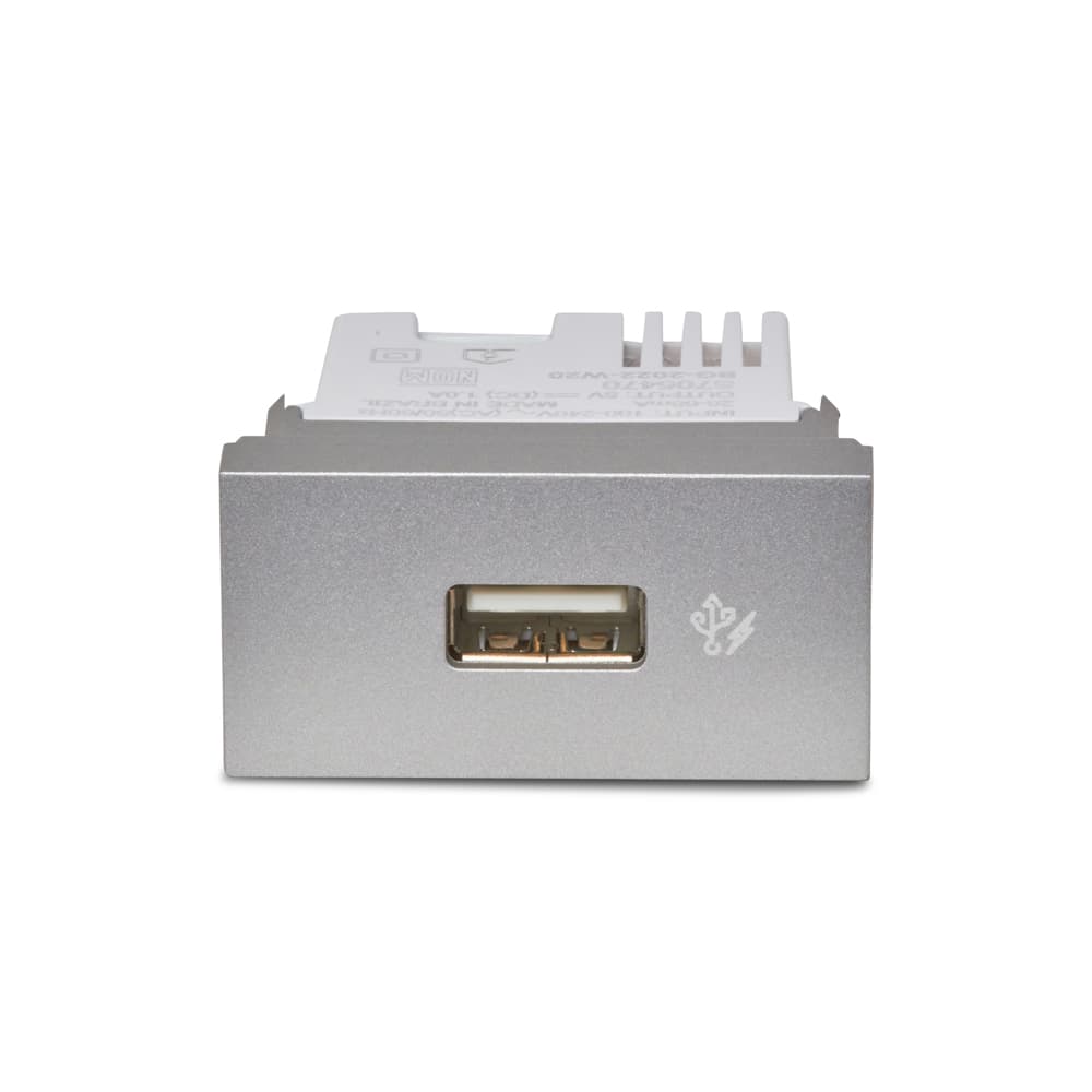 Modulo Tomada Carregador Usb 1A Tipo A 127/220V 1M Aluminio, Schneider Electric, S70547074