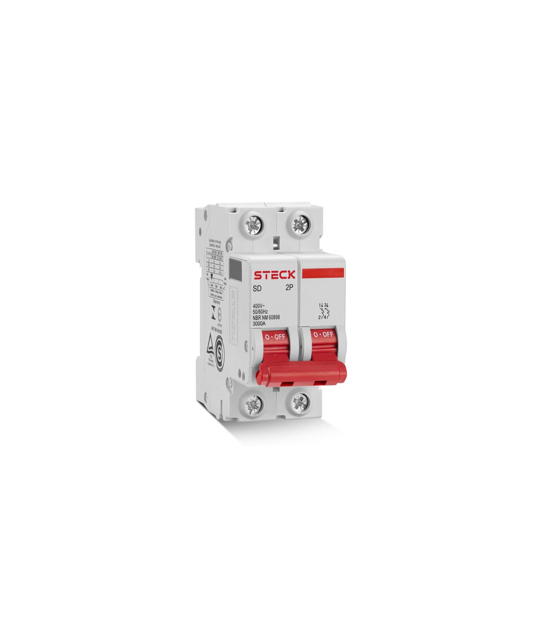 Disjuntor Serie Sd62 20A 2P 400V Curva B 3Ka Steck Sdd62B20
