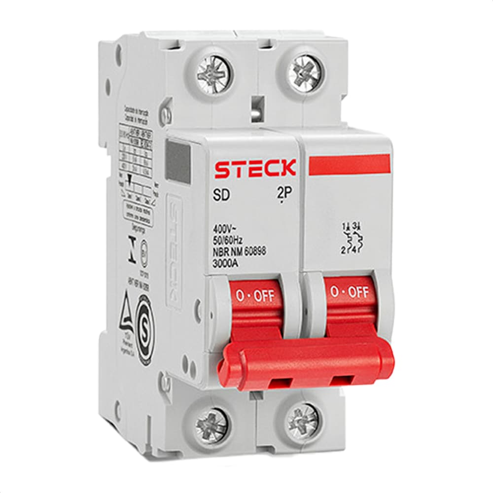 Disjuntor Serie Sd62 20A 2P Curva C 3Ka Steck Sdd62C20