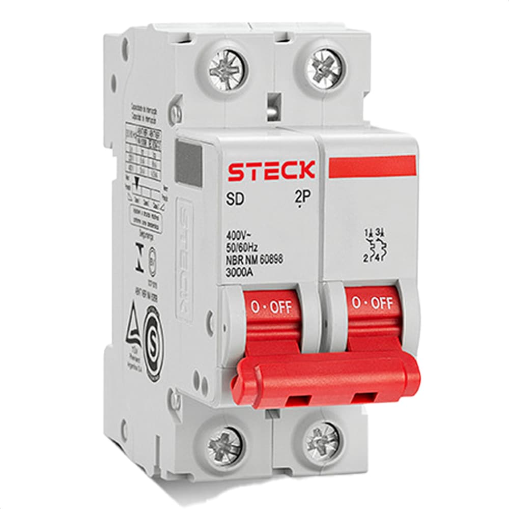 Disjuntor Serie Sd62 32A 2P Curva C 3Ka Steck Sdd62C32