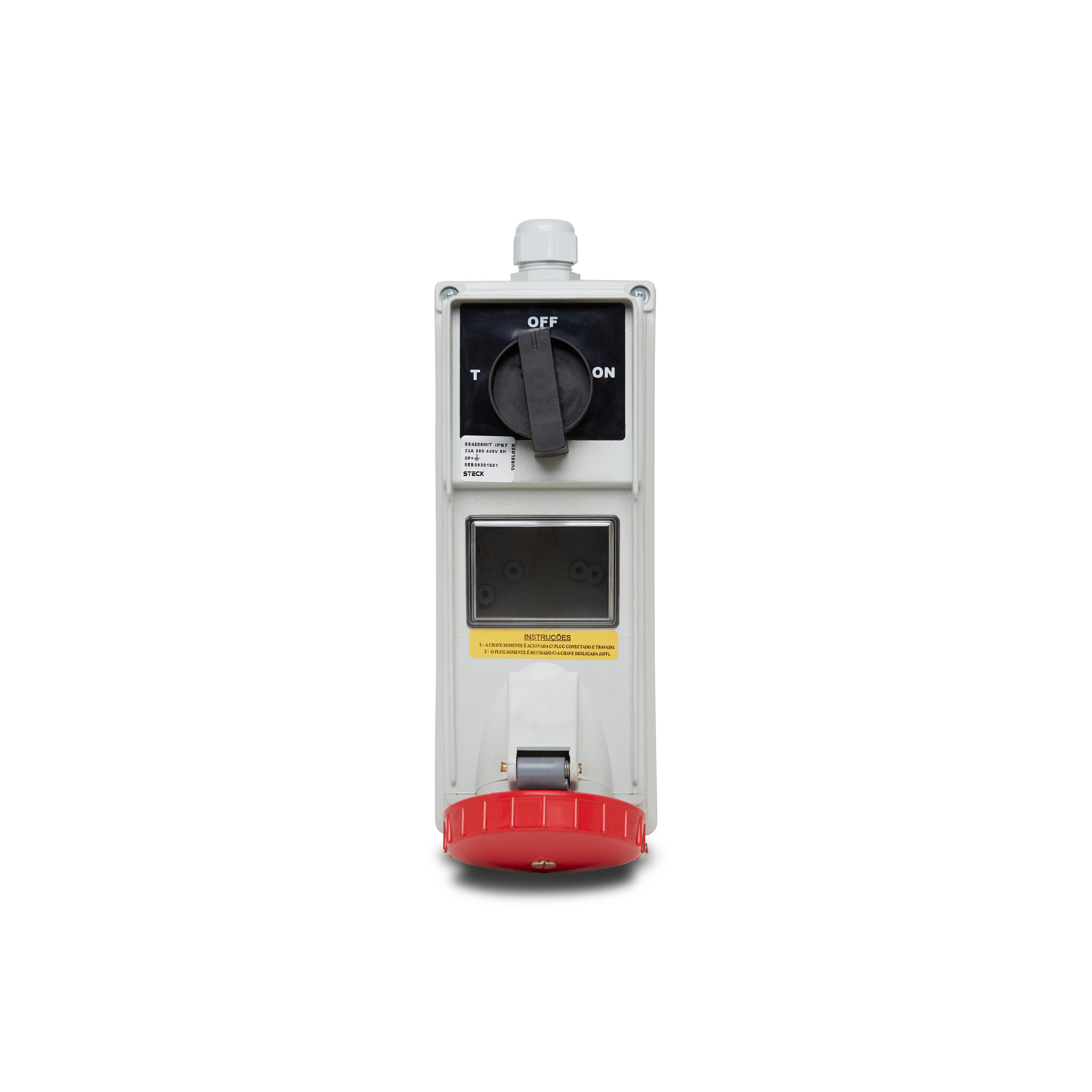 Chave Bloq Lig/Des/T Surelock 3P+T 16A 380/440Vca Steck Ss4006Mit