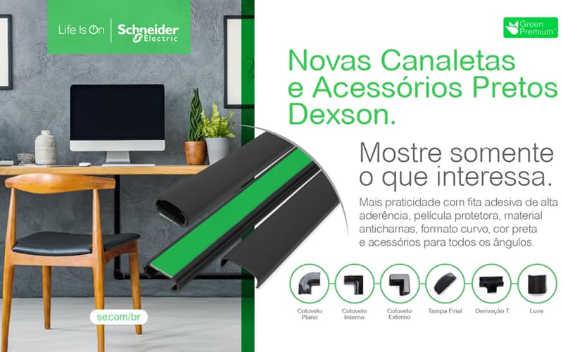 Canaleta preta da Schneider Electric é sinônimo de praticidade e sofisticação
